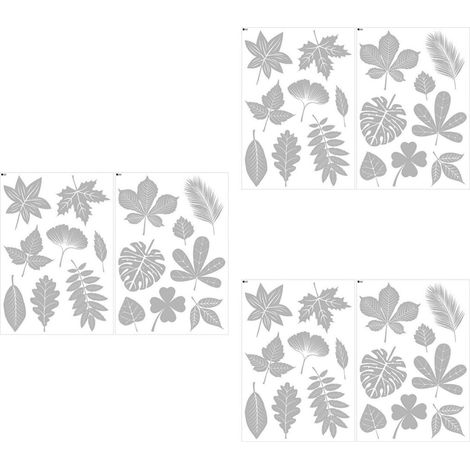 Autocollants pour Fenêtre Feuilles sans Colle Film Électrostatique Blanc Facile à Appliquer 48 Pièces 3 Sets Décoration Boutique ou Restaurant sans Résidu (1/5)