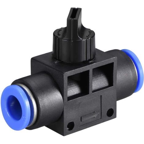 Lot de 5 vannes de régulation de débit d'air pneumatique de 10 mm de diamètre extérieur avec raccord rapide, vanne de contrôle d'air pneumatique (1/4)