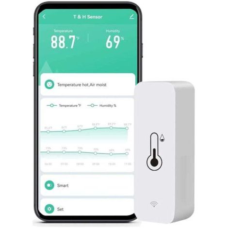 BUNTHAUS PA Moniteur Hygromètre WiFi Intelligent Thermomètre Intérieur Haute Précision Application Tuya Compatible Alexa (1/4)