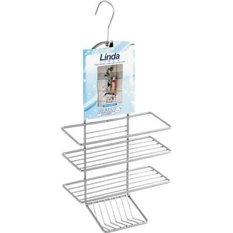 MENSOLA DOCCIA RETTANGOLARE 2+1 RIPIANI APPENDIBILE 26x11x43/53h cm