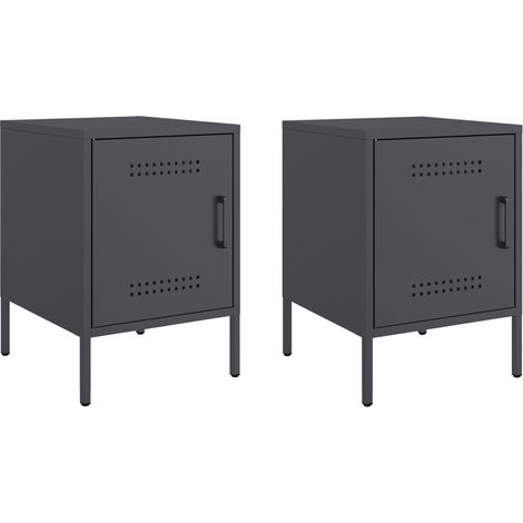 Maison Exclusive - Nachttische 2 Stk. Anthrazit 36x39x50,5 cm Sta