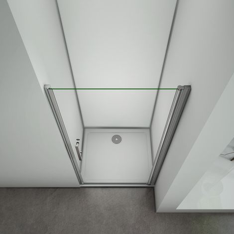197cm Porta Doccia Per Nicchia Apertura Battente In Vetro Temperato Trasparente Anticalcare Telaio Cromo Lucido larga 90cm (1/5)