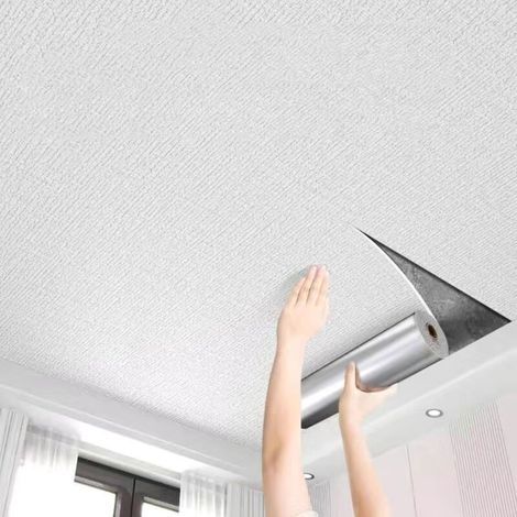 2 Rouleaux Dalles Plafond Auto-Adhésives 50 cm × 5 m – Panneaux en Mousse XPE Souples et Faciles à Couper (1/5)