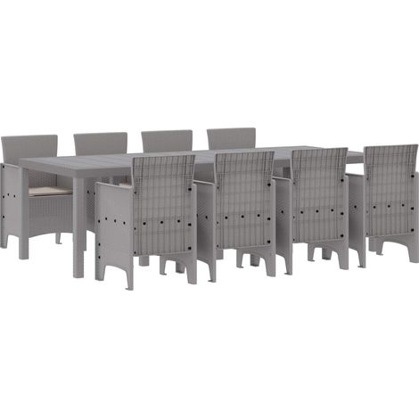 Maison Exclusive - Set da Pranzo per Giardino 9 pz Bianco Polipropilene (1/5)