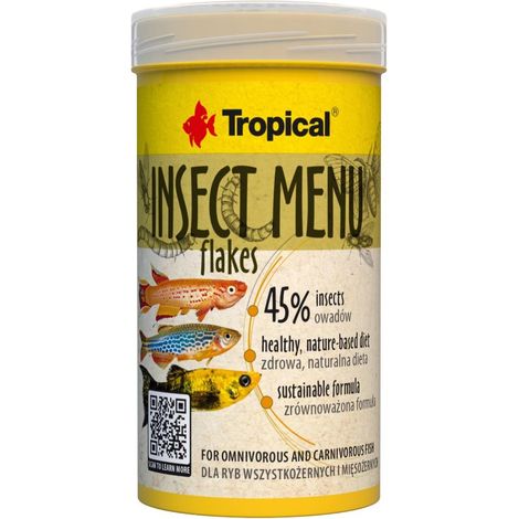 Tropical Insect Menu Flakes 250ml/50gr - alimento in fiocchi a base di insetti per pesci d'acqua dolce (1/2)