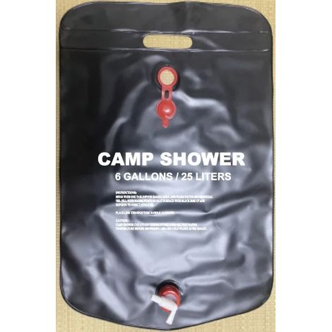 Sac de douche pliable (noir, 25 L) pour le camping, idéal pour les pique-niques, la randonnée et les voyages en plein air. (1/4)