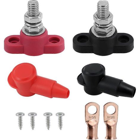Kit de bornes de batterie 12 V 3/8 pouce M10 pour voiture, camping-car et yacht, pour câblage de batterie haute résistance. (1/5)