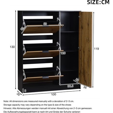 Möbelstück aus MDF in Natural 100 x 30 x 130 cm HOMAIRE (1/5)