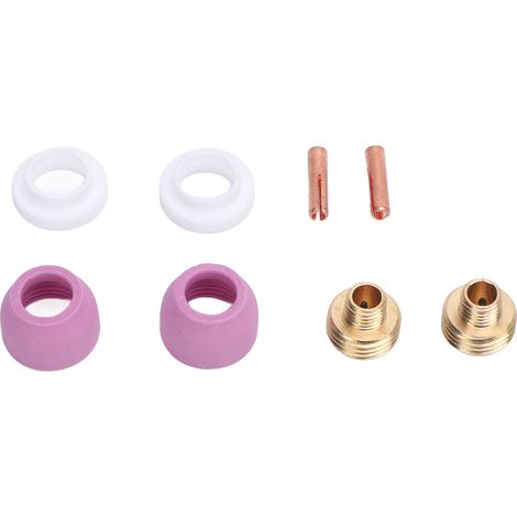 Accessoires de chalumeau de soudage : pince d'électrode 2,4 mm, buse céramique, capot avant PTFE, raccord 2,4 mm (1/5)