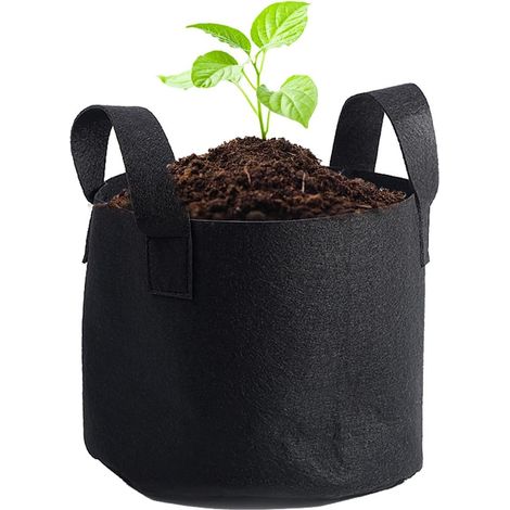 Sac de Plantation de Plantes cylindrique, Sac de Pot de Fleurs en Tissu de 10 Gallons avec poignée adapté à la Plantation de Fleurs et de légumes (22 x 27 cm 3 Gallon) (1/5)