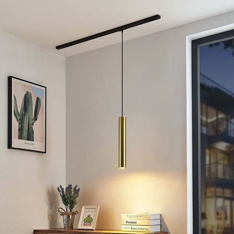 [GEBRAUCHT] B-Ware Lindby Pendelleuchte Hängelampe Linaro Deckenlampe schwarz/gold 40 cm (1/2)