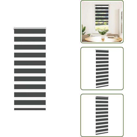 vidaXL Zebrarollo Schwarz 65x100 cm Stoffbreite 60,9 cm Polyester (1/5)
