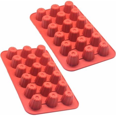 Un moule en silicone pour 18 mini canelés, un petit moule à gâteau, avec une capacité d'un seul trou d'environ 23 ml et une hauteur de 32 mm. (1/5)