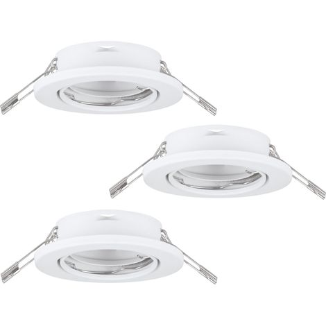 Lot de 3 spots encastrables, lampe encastrée ronde, luminaire (1/2)