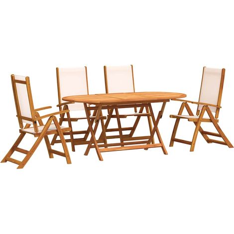 Maison Exclusive - 5-tlg. Garten-Essgruppe Massivholz Akazie und