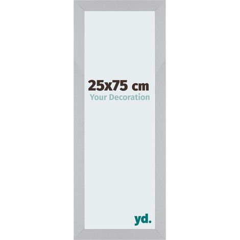 yd. - Cadre photo 25x75 - Argent Mat - MDF - Mura
