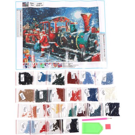 Kit de peinture diamant Noël S8954 30x40cm - Tableaux à strass DIY décoration maison (1/5)