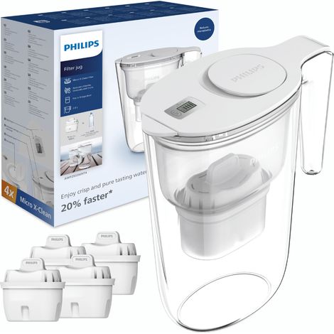 Jarra filtrante de agua Philips AWP2933WHT4/10 con 4 filtros. (1/5)