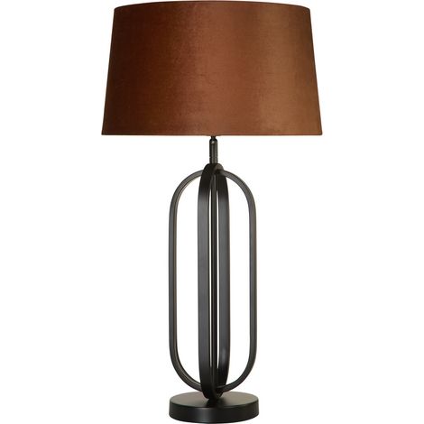 Lampe de table Chic Noir avec capuche orange - EU91101OR (1/3)