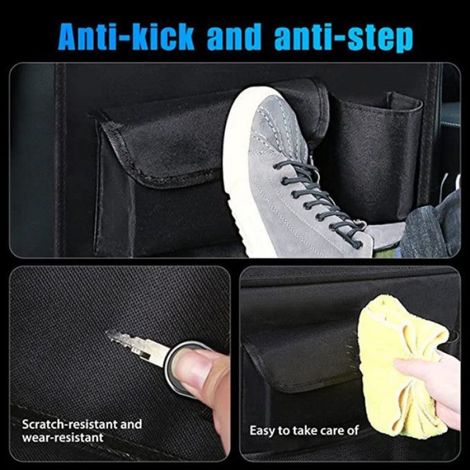 2PCS Organisateur Voiture, Protection Siège Arrière Voiture Organisateur Siege avec Pochette Transparente,Organisateur de Voiture (1/5)