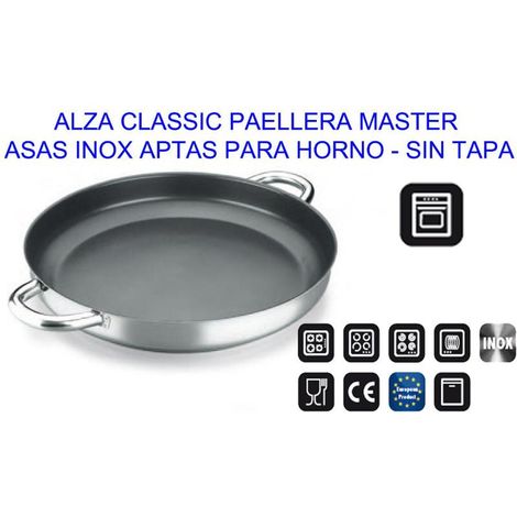 Paellera de acero inoxidable Finstock Alza Classic 26 cm sin tapa