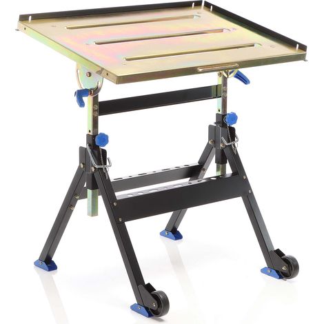 XPOtool Mesa de soldadura plegable 150 kg mesa de trabajo ajustable en altura inclinación hasta 90° (1/5)