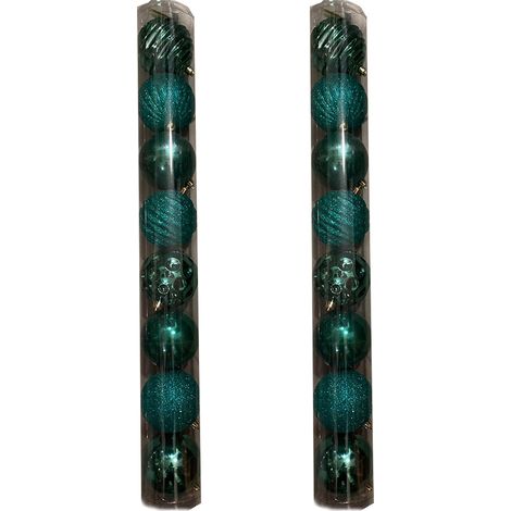 16 Palle a sfera palline per decorazione addobbo albero di natale verde cm 10 (1/4)