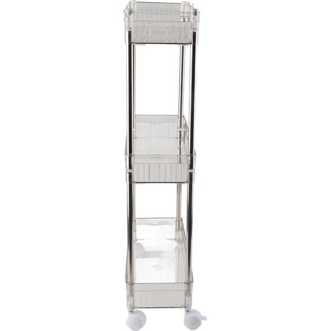 Étagère de Salle de Bains Transparente à 3 Niveaux, Rangement Cosmétiques Multicouche, Organisateur 37x12x50cm (1/5)