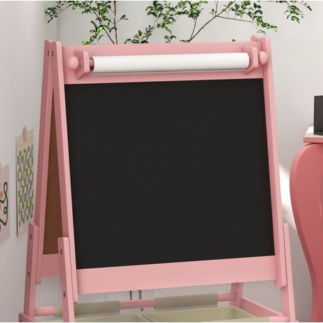 Chevalet enfant 54 x 46,5 x 93 cm en bois rose, 3-en-1 avec rangement pour chambre FloraGrace (1/5)