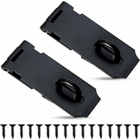 2 Pack 4 Pouce Verrou de Porte Cadenas,Fermoir Moraillon Loquet de Porte,Loquet Indéformable de Porte Intérieure,Agrafe de cadenas Hasp, pour Porte, Meubles, Armoire, Tiroir, Placard et Jardin, n (1/5)