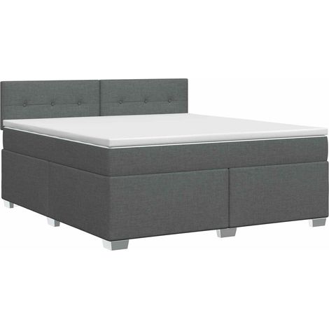 Maison Exclusive - Letto box spring con materasso Grigio Scuro 140 x 200 cm (1/5)