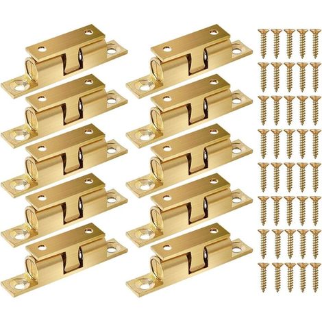 10 Stück massive Messingkugelriegel, Rollenriegel, Doppelkugelriegel für Schränke und Möbel (1/5)