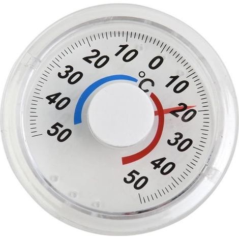 Rundes Thermometer - Metallzeiger - Innen/Außen - Großes Zifferblatt