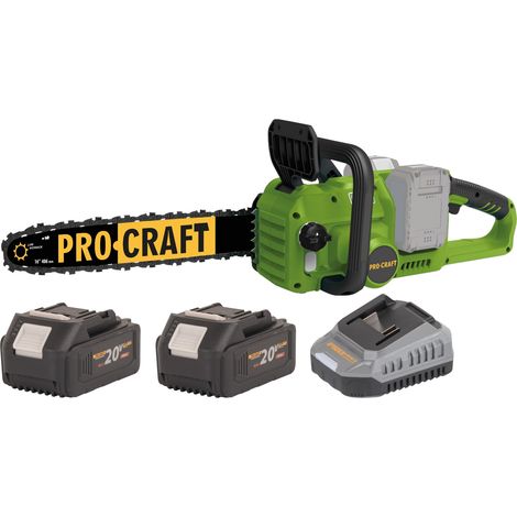Motosega a batteria Procraft PCA42/2 40 V (2x 20 V) 406 mm Brushless + 2x batteria 4,0 Ah + caricabatteria