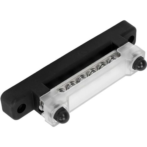 Bloc de distribution électrique 48 V 150 A à 6 bornes avec couvercle, goujons M6 et vis M4 pour voiture, camping-car, caravane, bateau, noir (1/5)