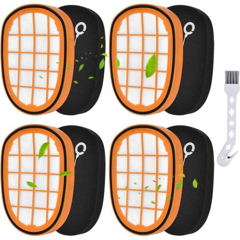 Lot de 4 filtres pour aspirateur sans fil Philips SpeedPro Max Aqua FC6812 FC6813 FC6822 FC6823 FC6826 FC6723/01 FC6901-FC6904 XC7042/01 XC8045/01 XC8147/01 Filtre pour Philips FC5005/01-DOU