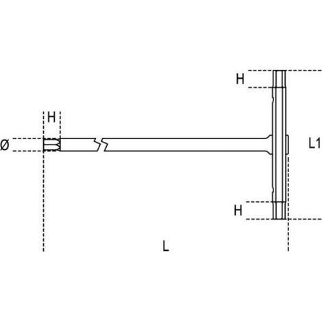 Clé Allen En T - 2 mm - Longueur Totale 125 mm - Diamètre Tige 4,0 mm - Hauteur Tête 5,5 mm - Pour Réparation Électronique Et Bricolage - 1 Pièce (1/3)