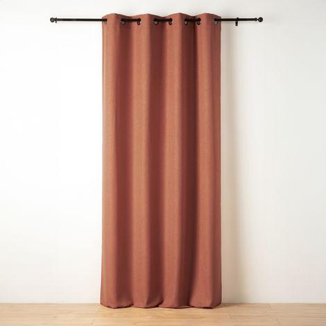 Rideau tamisant aspect flammé Rouge 140x240 cm (1/2)