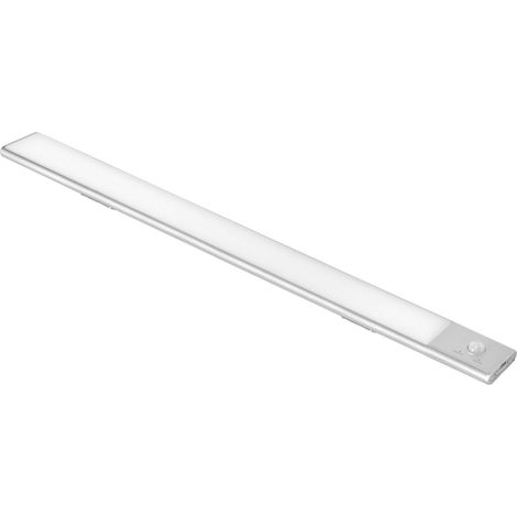 Emuca USB wiederaufladbare LED-Wandleuchte Kaus mit Bewegungssensor, L400mm, Kunststoff und Aluminium, Matt eloxiert