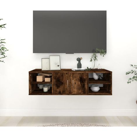 vidaXL Mensola a Muro Rovere Fumo 102x30x29 cm Legno Multistrato