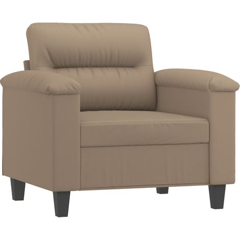 Sillón cuero sintético color capuchino 60 cm vidaXL (1/5)