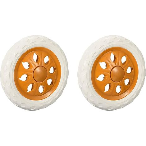 - Lot de 2 roulettes de rechange pour chariot de courses - 15,2 cm de diamètre en caoutchouc mousse jaune
