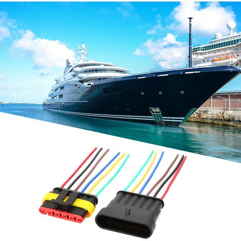 Connecteur électrique étanche auto 6 broches, lot de 2 avec câble (1/5)