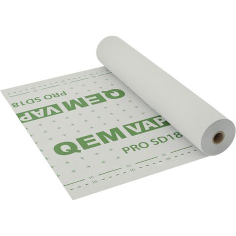 Ecran sous-toiture pare-vapeur actif 2 couches – Longueur 50m – Protection contre l'humidité – Installation avec ruban adhésif QEM AFLEX 50