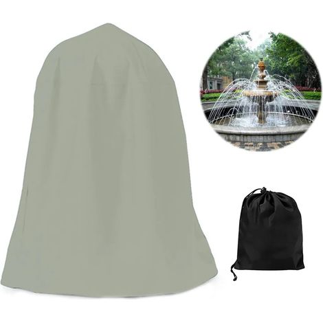 Housse de protection pour statue de fontaine de jardin, en tissu Oxford argenté, imperméable et coupe-vent, dimensions : 210D, 91 x 107 cm. (1/5)