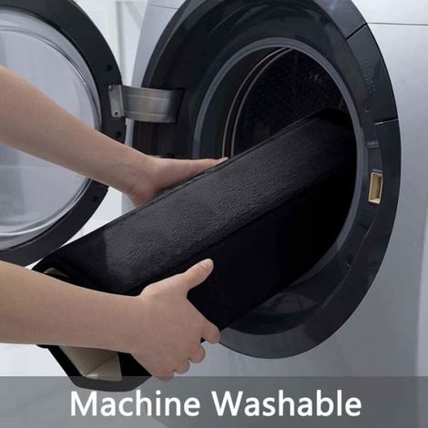 Tapis de bain mousse mémoire forme 60x40cm, ultra doux antidérapant absorbant lavable machine, salle bain douche noir (1/4)