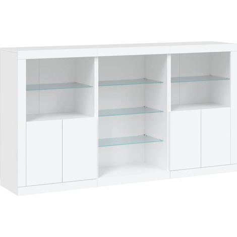 Credenza buffet cassettiera mobile contenitore organizer cucina soggiorno soggiorno con luci a LED 181,5 x 37 x 100 cm bianco 020029837