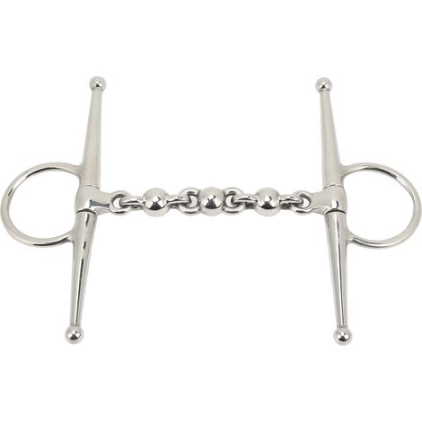 Mors de cheval en acier inoxydable 135mm, filet à joue pleine avec chaîne à billes pour équitation