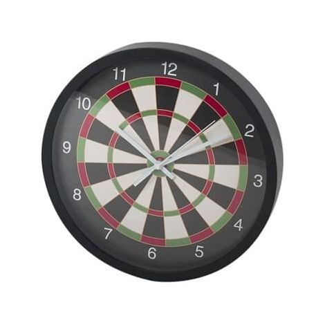 Reloj pared forma diana dardos 30 cm  Negro
