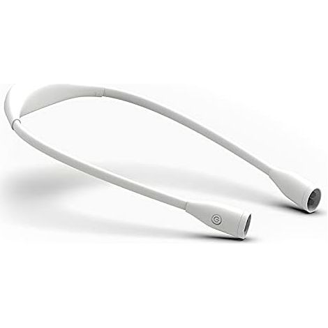 Wiederaufladbare LED-Leselampe mit USB-Anschluss, 3 Farben und 9 Helligkeitsstufen, flexibler Arm zum Lesen, Stricken, Häkeln, Nähen, Reparieren und Campen (weiß) [Energieklasse A]